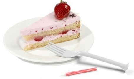 4 蛋糕燭臺蠟燭和叉子完美結合