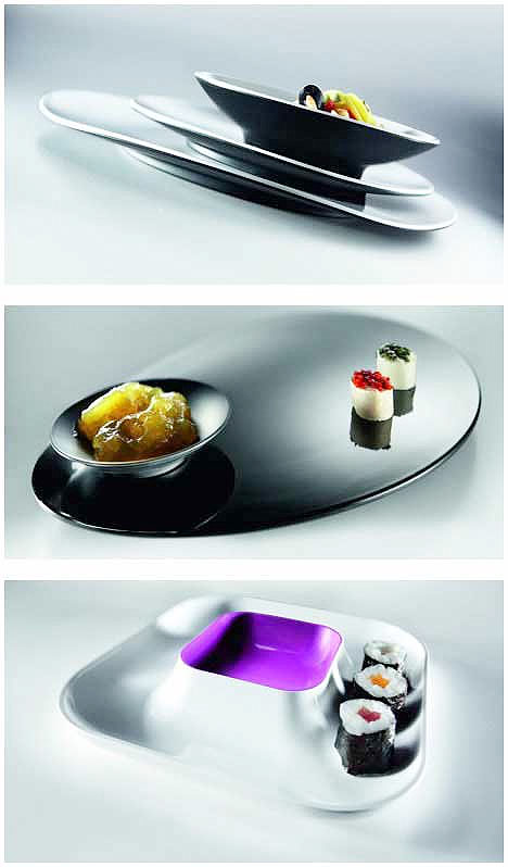 3 彩色家居精致的食物裝盤