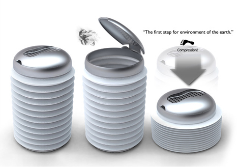 惟妙惟肖的手勢蠟燭 環保壓縮垃圾桶小空間大利用