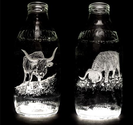 8 牛奶瓶的雕刻工藝創意經典