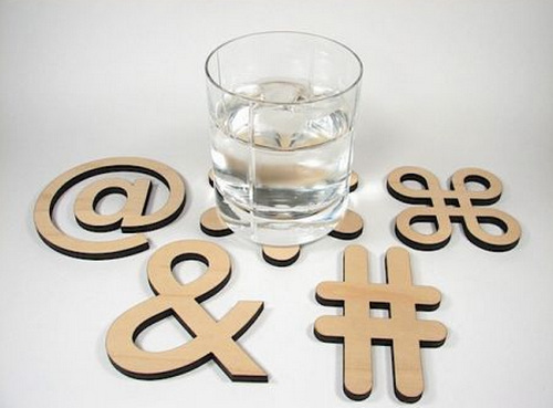 鍵盤符號(hào)形狀的創(chuàng)意杯墊