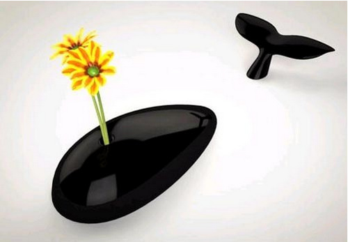 頭尾分離的創(chuàng)意鯨魚花瓶