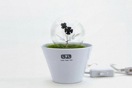 可以點亮的盆栽花火小夜燈