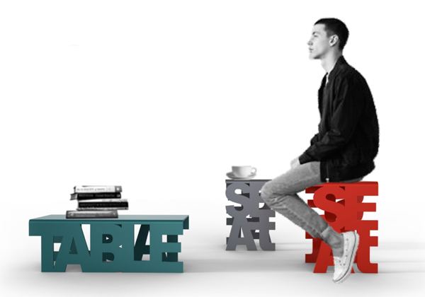 用字母做家具有趣的桌椅板凳設(shè)計(jì)