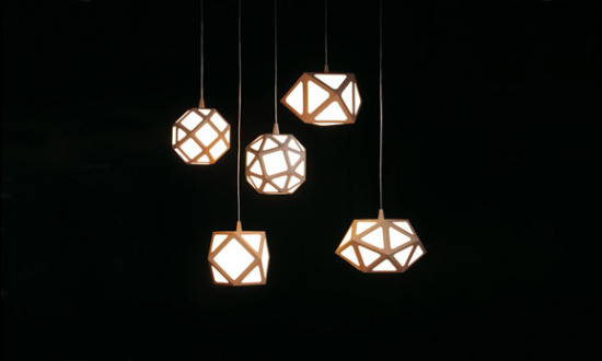 多面玲瓏幾何體創意矮桌燈具組合