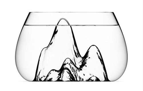 手工吹制的水墨畫魚缸