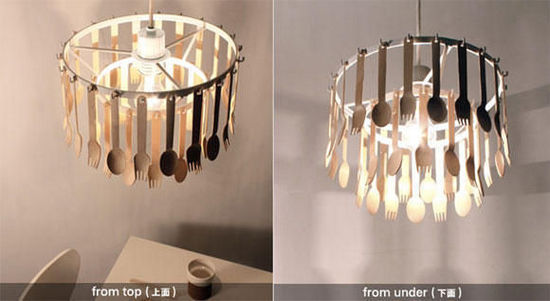 餐具吊燈讓調羹叉子掛起來