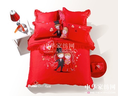 多喜愛喜玫瑰個性婚慶床品受青睞