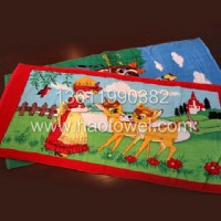 滌棉割絨涂料印花浴巾沙灘巾